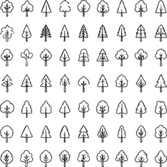 set of icons trees