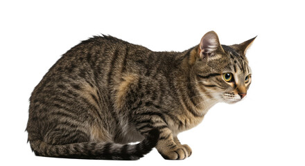 Obraz premium Brown Tabby Cat on White 1.