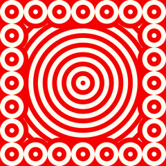 Seamless pattern. Circles ornament. Rings background. Simple shapes wallpaper. Dots motif. Geometrical backdrop. Circle shapes digital paper. Ring figures web designing. Ethnic textile print. Vector