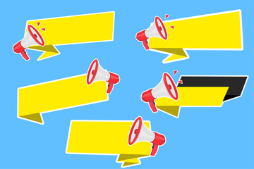 Promotion Banner Templates with Megaphone Icons