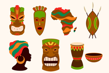 African Cultural Elements Tribal National Items Decorative Ethnic Objects