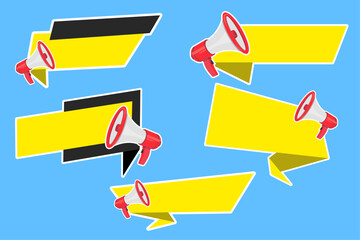 Bright Yellow Promo Tags with Megaphone