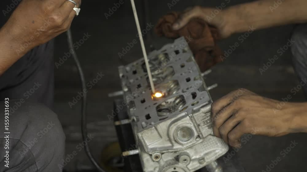 Poster mastering the craft - a moment of precision in auto mechanics