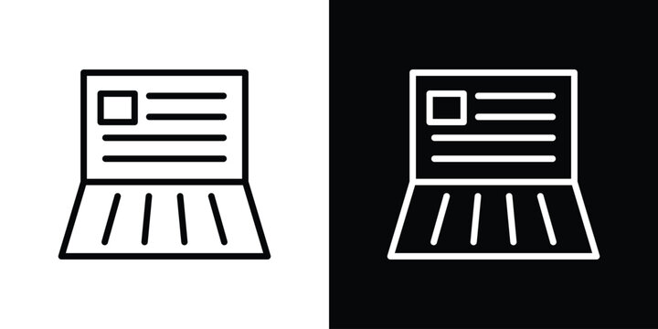 Bankbook icon in trendy stroke thin linear style.