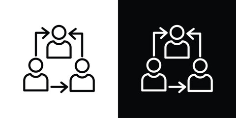 Coordinate icon in trendy stroke thin linear style.