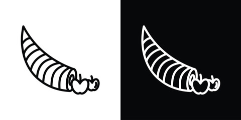 Cornucopia icon in trendy stroke thin linear style.