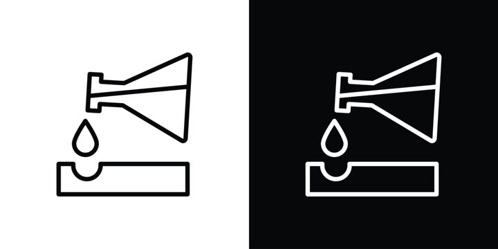 Corrosive substance icon in trendy stroke thin linear style.