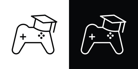 Game based learning icon in trendy stroke thin linear style.