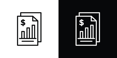 Income statement icon in trendy stroke thin linear style.
