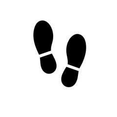Shoe footprint icon black silhouette vector illustration on white background Vector
