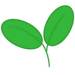 Illustration of Green Plant with Two Leaves