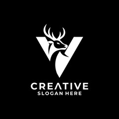 letter V deer logo