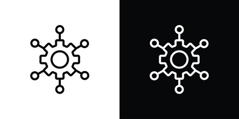 Microservices icon in trendy stroke thin linear style.