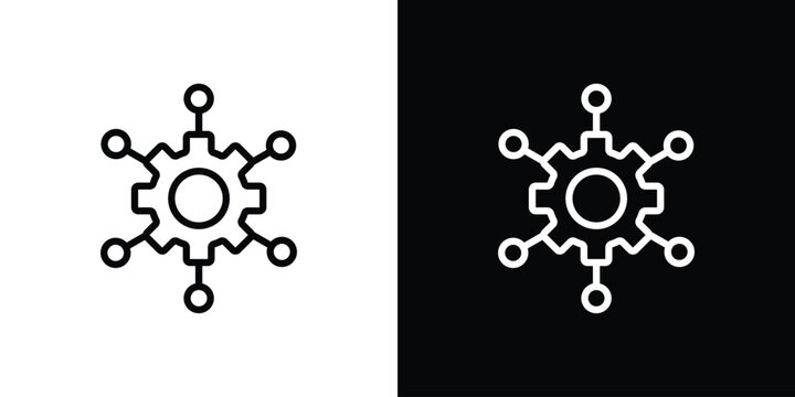 Microservices icon in trendy stroke thin linear style.