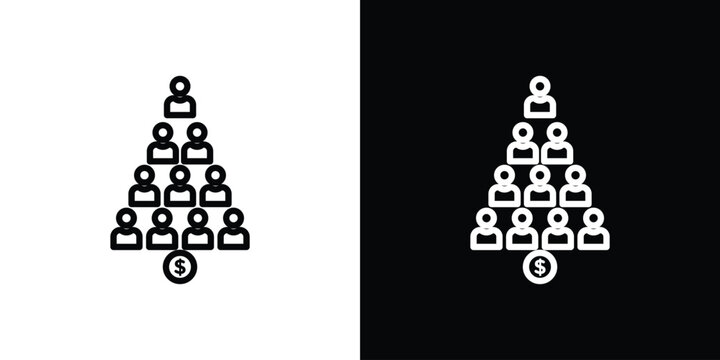 Ponzi scheme icon in trendy stroke thin linear style.