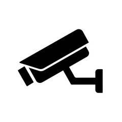 silhouette of cctv camera icon vector illustration isolated on white 