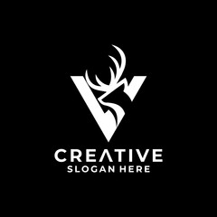 letter V deer logo