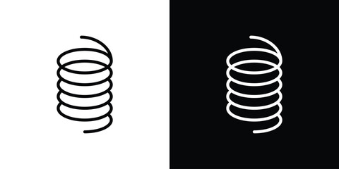 Wire coil icon in trendy stroke thin linear style.