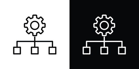 Workflow icon in trendy stroke thin linear style.