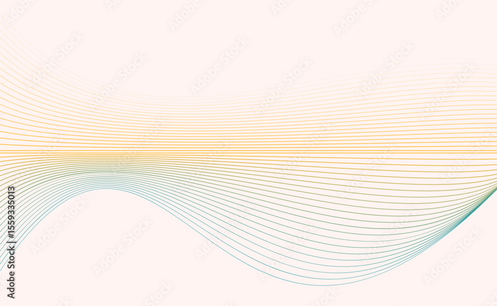 Fototapete abstract wave lines on soft background. flowing wave lines in gradient colors against a soft backgro