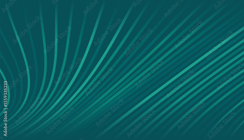 Poster abstract backdrop curved lines in varying shades of teal. this sophisticated vector is perfect for t