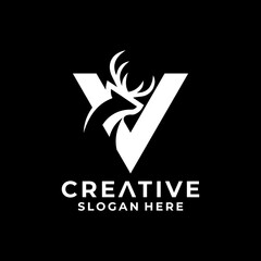letter V deer logo