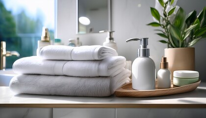 this bright and inviting close up highlights the freshness and accessibility of everyday essentials in a well maintained home or hotel bathroom