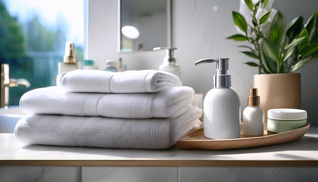 this bright and inviting close up highlights the freshness and accessibility of everyday essentials in a well maintained home or hotel bathroom