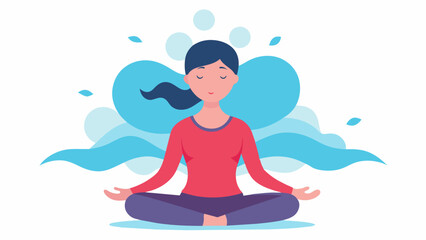 Breathing exercises that focus on the sensation of air filling and exiting the body promoting relaxation and mindfulness.. Vector illustration