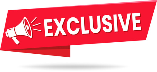 Exclusive Banner Megaphone Label for Promotions, Sales, and Ads – Special Offer Badge,  web element or template design.