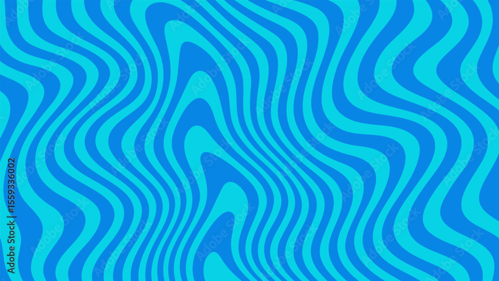 Poster abstract blue groovy vector background with wavy lines. modern liquid swirl texture. graphic design 