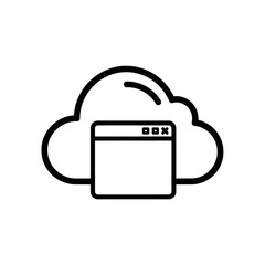 Cloud Computing Icon with Window Symbol  