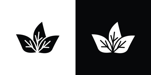 Basil icon in trendy stroke thin linear style.