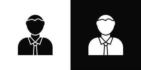 Businessman icon in trendy stroke thin linear style.