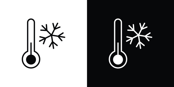 Cold icon in trendy stroke thin linear style.