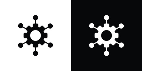 Microservices icon in trendy stroke thin linear style.