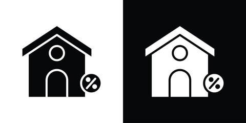 Mortgage rate icon in trendy stroke thin linear style.