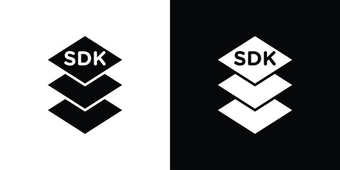 SDK icon in trendy stroke thin linear style.