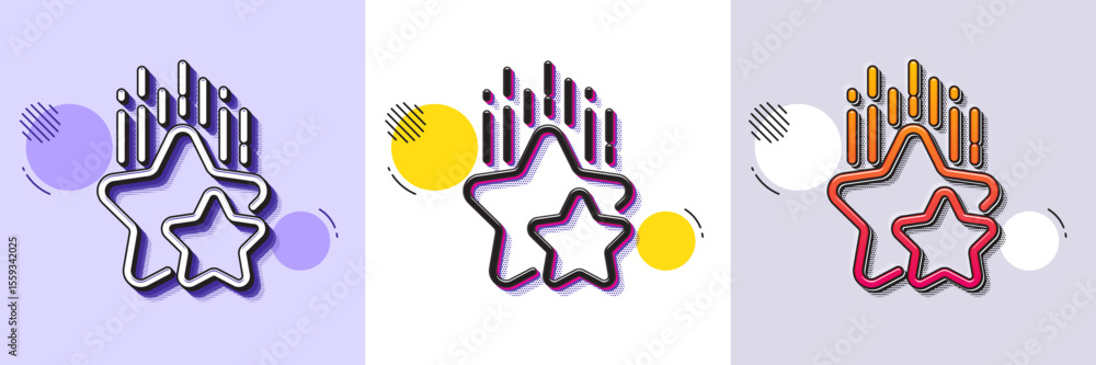 Aufkleber ranking stars line icon. halftone dotted pattern. gradient icon with grain shadow. star rating sign.