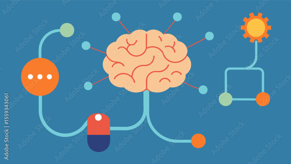Poster a visual representation of the process of neuroplasticity with new connections forming between neuro