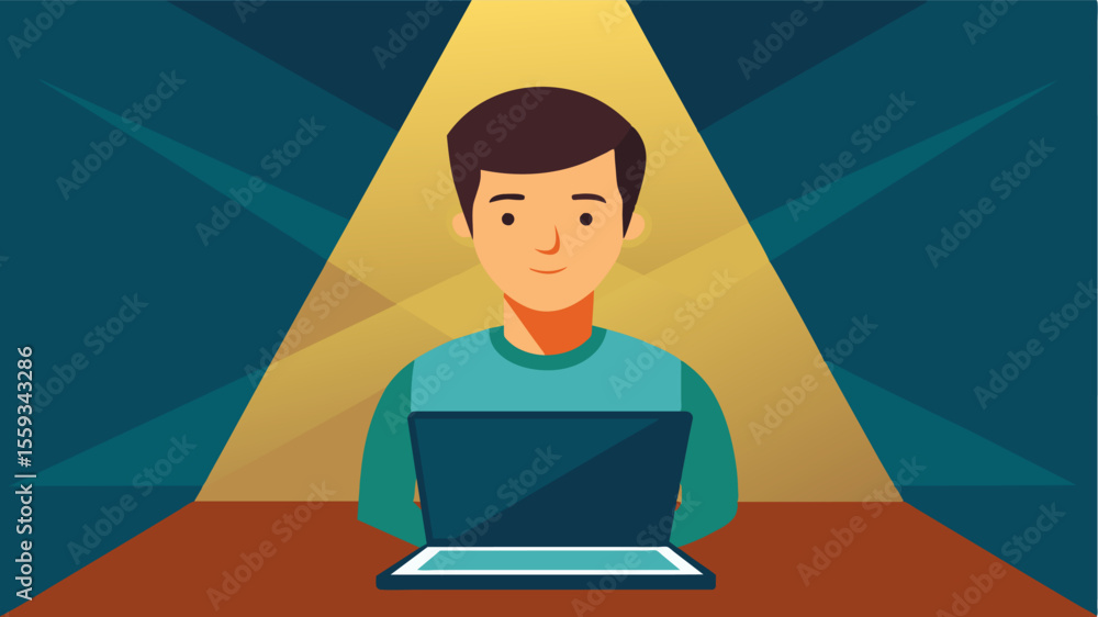 Poster the laptops soft backlight perfectly illuminated the users face giving them a radiant glow in the tu