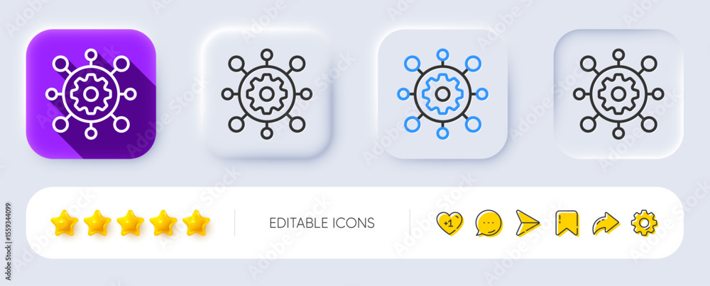 Poster framework line icon. neumorphic, flat shadow, 3d buttons. service maintenance sign. execute developm