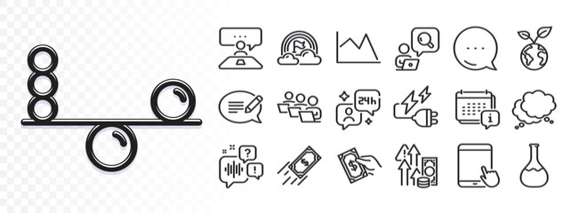 Save planet, Tablet pc and Inspect line icons for web app. Glare of light effect. Message icon. Pack of Calendar, Pay money, Consulting pictogram icons. Vector