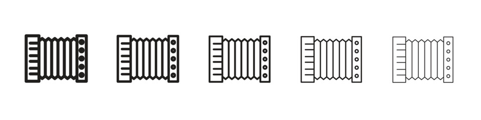 Accordion icon in trendy filled solid style in black and white colors