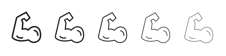 Arm icon in trendy filled solid style in black and white colors