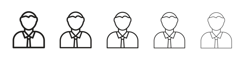 Businessman icon in trendy filled solid style in black and white colors