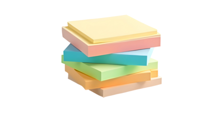 Stack of Colorful Sticky Notes for Reminders and Organization