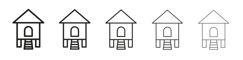 Chicken coop icon in trendy filled solid style in black and white colors