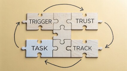 Obraz premium Conceptual Puzzle Pieces for Business Strategy, Management and Growth