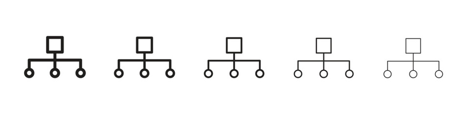 classification icon in trendy filled solid style in black and white colors